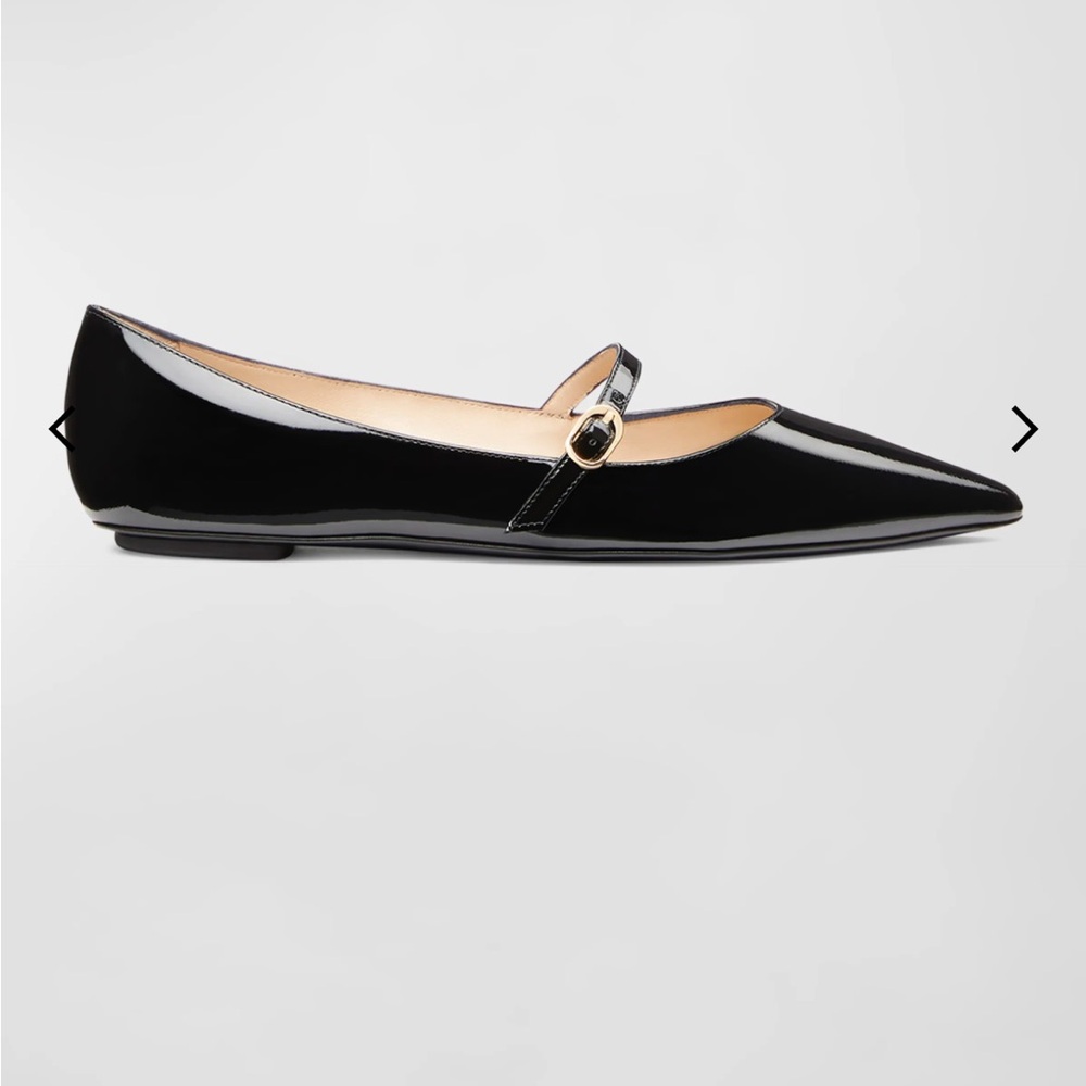 Black Patent Leather Women's Flats Stuart Weitzman Emilia Size 8 Like New